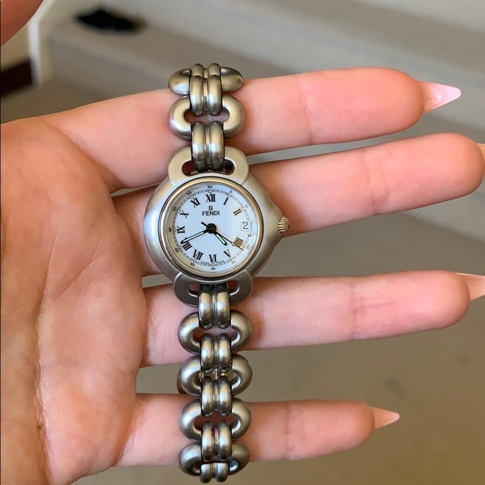 Fendi silver Swiss made bracelet watch